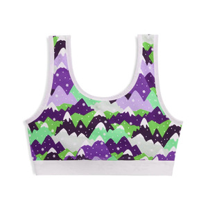 เสื้อชั้นในกีฬาแบบ Racerback สำหรับผู้หญิง ลายภูเขา ระบายอากาศได้ดี รองรับปานกลาง เหมาะสำหรับโยคะ พร้อมโลโก้ที่ชายเสื้อ (แบบ OEM สั่งทำได้) - Product Image 6