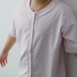 Vente en gros de pyjamas 100% coton pour enfants design haut de gamme rayé blanc rose motif ligne blanche boutons manches courtes longues - Product Image 6