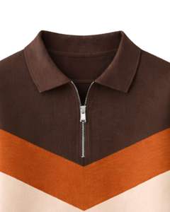 เสื้อสเวตเชิ้ตผู้หญิงแบบคอซิป ¼ ซิป สีน้ำตาล ส้ม เบจ ตัดต่อสี ผ้าฟลีซ ทรงหลวม สวมใส่สบาย อุ่นเหมาะสำหรับฤดูหนาว เนื้อผ้านุ่ม - Product Image 5