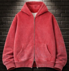 Unisex Green Cotton Eco-Friendly Custom Logo Front <b>Zip</b> Hoodie Oversized Fleece <b>Sweatshirt</b> Casual Hooded Full <b>Zip</b> Streetwear - Product Image 5