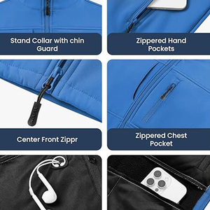 Gilet Softshell Homme Personnalisable avec Logo - Gilet d'extérieur Doublé Polaire Résistant à l'Eau - Vêtement de Travail Tactique OEM en Gros - Product Image 4