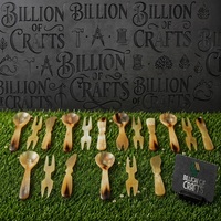 Ensemble de cuillères vintage en corne de buffle, couteau à fromage artisanal, spatule à beurre, épandeur à crème pour la cuisine à domicile, ensemble de 3 pièces