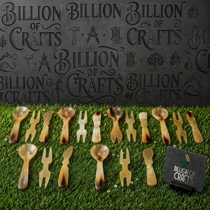 Ensemble de cuillères vintage en corne de buffle, couteau à fromage artisanal, spatule à beurre, épandeur à crème pour la cuisine à domicile, ensemble de 3 pièces - Product Image 5