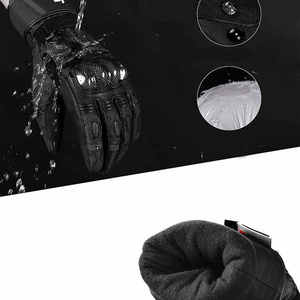 Durable Full <b>Finger</b> Motorcycle Leather Gloves with Reinforced Palm Protection Flexible <b>Fingers</b> Secure Wrist <b>Support</b> and Strong - Product Image 2