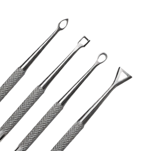 Juego de 4 herramientas de acero inoxidable con punta hueca para tallar cera y arcilla, kit de herramientas manuales de laboratorio dental con agarre moleteado, Clase I - Product Image 5