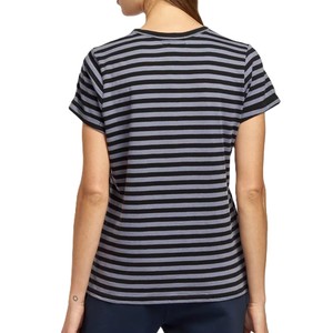 Camiseta Deportiva de Algodón Personalizada, a Rayas, Transpirable, de Secado Rápido, Larga, Holgada, con Cuello Redondo para Mujer, Servicio OEM y ODM, Impresión de Logotipo Personalizado - Product Image 2
