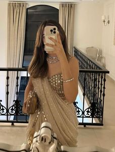 Lehenga Saree Listo para Usar al por Mayor, Georgette Sintético Premium con Bordado de Lentejuelas y Espejos Reales, Dupatta Incluida, Completamente Cosido - Product Image 4