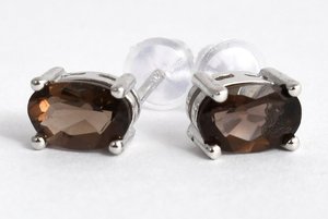Joyería de Piedras Preciosas Naturales Románticas al por Mayor, Plata de Ley Chapada en Rodio, Cuarzo Ahumado con Corte Ovalado, para Niños, Bodas y Aniversarios - Product Image 3