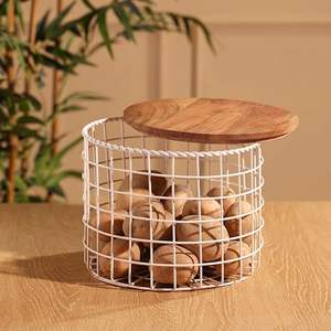 Panier cadeau en bois, panier en bois tressé, mini panier à pommes en bois, panier cadeau en bois - Product Image 5