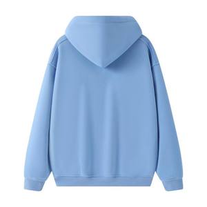 เสื้อฮู้ดดี้โอเวอร์ไซส์ผ้าฝ้ายแท้ 100% แบบหนาพิเศษสำหรับผู้ชาย  แบบเรียบ  ไม่มีลาย  ทรงหลวม  สไตล์สตรีทแวร์  ขายส่ง - Product Image 2