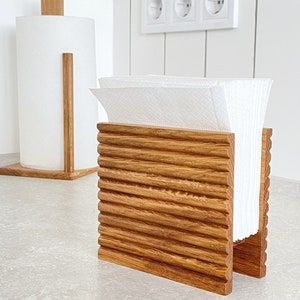 Wooden Napkin <b>Holder</b> With Unique Design Stylish <b>Tissue</b> Stand For Dining Table <b>Kitchen</b> Countertop Decoration - Product Image 6