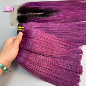 Cabello Virgen Vietnamita Liso Color Violeta, Cabello Humano de Lujo, Super Double Draw, Envío Rápido desde Fábrica, Super Draw - Product Image 2
