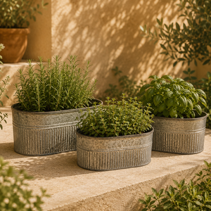 Maceta de Metal galvanizado rústico con moldura de madera, maceta duradera de estilo Vintage, perfecta para jardinería interior y exterior y decoración del hogar - Product Image 6