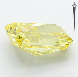 Diamant de laboratoire CVD LG 792666565 ROYAL GEMS, certifié IGI, 4,01 carats, taille Radiant, couleur Jaune Intense Fantaisie, clarté VVS2, pour bijoux - Product Image 2