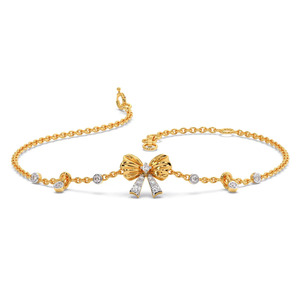 Bracelet élégant à motif nœud en diamant avec pendentifs en forme de goutte d'eau - Product Image 1