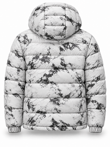 <b>Men's</b> Hooded Puffer <b>Jacket</b> White Black Waterproof Quick Dry Polyester Wadding Windproof Zipper Closure <b>Smart</b> Casual Winter Wear - Product Image 4