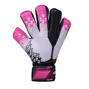 Gants de gardien de but de football en latex gaufré allemand rose et blanc de qualité supérieure, design personnalisé, sangle élastique allemande de 4 mm, paume plate - Product Image 3