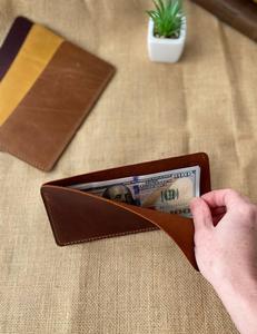 Portefeuille en cuir véritable pour espèces, fournisseur en gros, marque personnalisée, pochette minimaliste pour défi d'épargne LCE-0031 - Product Image 4
