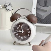 Réveil électronique en métal de luxe classique et moderne |   Horloge analogique silencieuse sans tic-tac pour table, extérieur, salle de bain, avec sonnerie forte et affichage nocturne