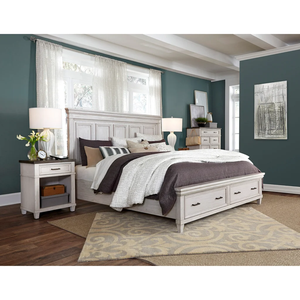 Modern Farmhouse Bedroom Set <b>with</b> <b>Storage</b> <b>Queen</b> Size Wooden <b>Bed</b> Dresser and Nightstand Traditional Style Home Furniture - Product Image 1