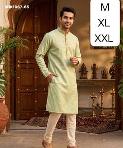Premium Quality Two-Tone Sherwani <b>Silk</b> with Zari Weaving Readymade Full-Sleeve Knee-Length <b>Kurta</b> Collection Supplier from India - Product Image 5