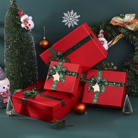 Écharpe et chaussettes personnalisées, boîte cadeau de Noël rouge Ciel et Terre, emballage cadeau de Noël
