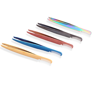 Pince à épiler professionnelle de luxe en acier inoxydable, faite à la main, à pointe fine, pour la séparation des cils et le toilettage des sourcils, avec logo personnalisé - Product Image 1