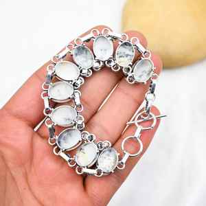 กำไลข้อมือเงินแท้ 925 ประดับโอปอลเดนไดรต์ งานแฮนด์เมด ดีไซน์หรูหรา ของขวัญสำหรับผู้หญิง - Product Image 4
