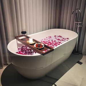 Wood Bathtub <b>Tray</b> <b>Caddy</b> Bathroom <b>Bath</b> <b>Tray</b> for Tub Amenity <b>Tray</b> <b>Bath</b> Accessories, Spa Gift Wholesale Supplier from Vietnam - Product Image 3