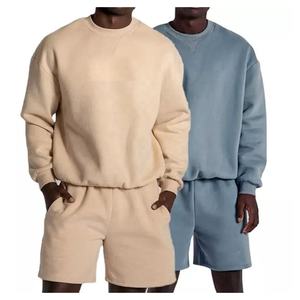 Conjunto de ropa deportiva de dos piezas de verano para hombre, Sudadera con cuello redondo y pantalones cortos con logotipo personalizado, trajes de Jogger de estilo masculino - Product Image 5