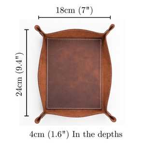 Stable Snap Genuine Leather Tray Folding Desktop Storage Catchall <b>Case</b> Custom Design Real Leather Tray GLTY-0035 - Product Image 2