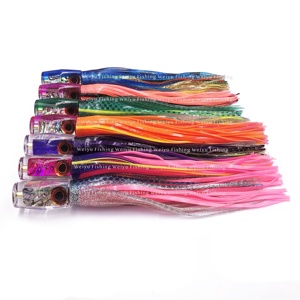 Leurre à tête en résine multicolore 12 pouces personnalisé eau salée wahoo pêche à la traîne leurre poulpe jupes marlin matériel <span class=keywords><strong>de</strong></span> pêche - Product Image 1