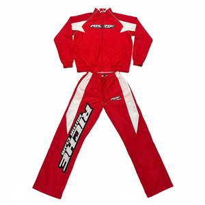 ชุดวอร์มผู้ชายสีน้ำเงินและสีขาว – เสื้อแจ็คเก็ตกันลมและกางเกงขายาวผ้าไนลอนพิมพ์โลโก้ได้ตามต้องการ มีหลายสี - Product Image 4