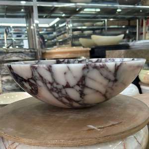 Best Collection of Calacatta Marble <b>Round</b> Vessel Sink Luxury Natural Stone Bathroom Wash <b>Basin</b> Customized for Home Use - Product Image 2