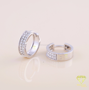 High Quality Stainless Steel Crystal Hoop Earrings For Women Sparkling Cubic Zirconia Fashion Jewelry Daily Wear Accessories - Product Image 1