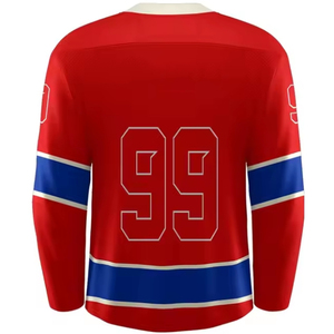 เสื้อฮู้ดดี้และเสื้อแข่งฮอกกี้น้ำแข็งสำหรับผู้ชายขายส่งปี 2026 บริการ OEM แบบกำหนดเอง ผลิตจากโพลีเอสเตอร์ 100% ระบายอากาศได้ดี แห้งเร็ว - Product Image 3