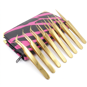 Pinzas para extensión de pestañas TEEJAY ligeras con punta de fibra, recubrimiento en polvo azul, con envío gratis y personalización de logotipo gratuita. - Product Image 4