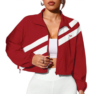 Women's Cropped Windbreaker <b>Jacket</b> Lightweight Zip Up Fitness Training Outerwear Breathable <b>Running</b> Gym Activewear Men's <b>Jackets</b> - Product Image 1