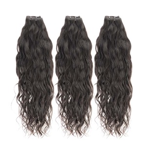 Extensions de cheveux humains indiens bruts, d'un seul donneur, blonds, ondulés naturels, double trame, pour salon et usage quotidien - Product Image 1