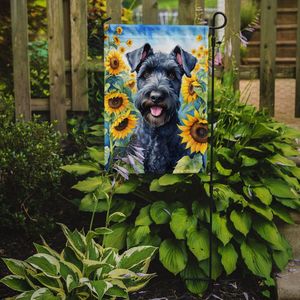 Kerry Blue Terrier ธงสวนรูปดอกทานตะวันประดับกล่องจดหมายหลากสีสำหรับตกแต่งลานกว้างงานศิลปะสำหรับเตียงดอกไม้ขนาดเล็ก - Product Image 2