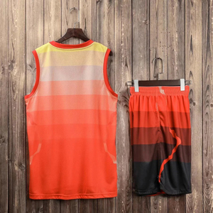 Ensemble de maillots de basket-ball rose et violet dégradé en gros, uniformes de basket-ball personnalisés par sublimation, tenues d'équipe rayées - Product Image 6
