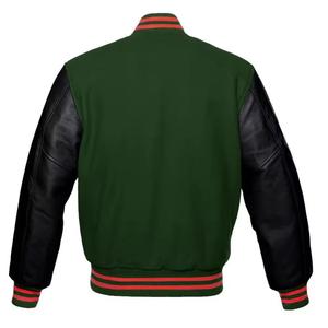 Chaqueta universitaria de estilo urbano para hombre, de un solo botón, mezcla de cuero genuino y lana, talla XS, con adornos de lana para invierno. - Product Image 5