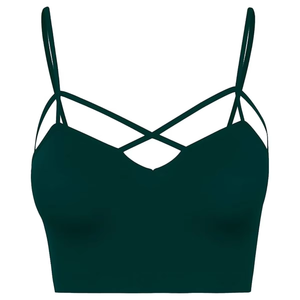 Women Seamless <b>Strappy</b> Cross Back Sports Bra Yoga Gym Fitness Workout Activewear <b>Top</b> Wholesale Padded Athletic Training Bra Bra - Product Image 6