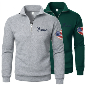 เสื้อฮู้ดแบบซิปครึ่งตัว คอตั้ง ทรงโอเวอร์ไซส์ ผ้าฟลีซ สไตล์ลำลอง เทรนด์ฮิต ปี 2026 สำหรับผู้ชายและผู้หญิง - Product Image 2