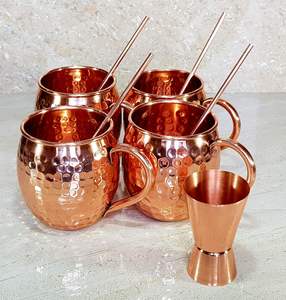 Taza Moscow Mule de Cobre Sólido de Alta Calidad, 350 ml, para Bar, Cerveza, Café y Otros Usos, Taza Multiusos para Cerveza, Leche, Café - Product Image 1