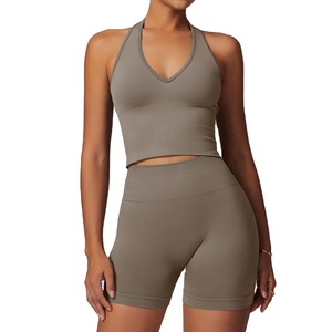 Ensemble 2 pièces pour femmes 2022 Yoga Short Outfit Tops deux pièces et leggings taille haute pour femmes 2026 - Product Image 3