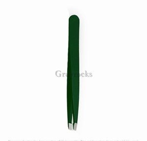 Pinzas de acero inoxidable inclinadas con revestimiento verde de alta precisión - Product Image 2