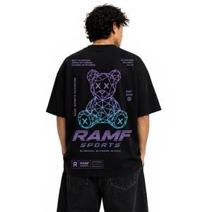 เสื้อยืดคอตตอนแท้ 100% สำหรับผู้ชาย ขายส่ง เสื้อยืดหรูหรา 300 กรัม แบบยูนิเซ็กซ์ สกรีนโลโก้ได้ คอเต่า ทรงโอเวอร์ไซส์ ทรงบ็อกซี่ เนื้อผ้าหนา ระบายอากาศได้ดี - Product Image 2