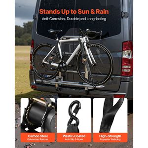 Cinghie a cricchetto retrattili da 2 pollici x 10 piedi con resistenza alla rottura di 3033 libbre, 2 anelli morbidi e ganci a S per il fissaggio con cricchetto - Product Image 3