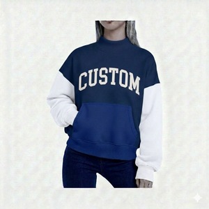 Custom Print Logo Heavy Weight Fleece Mockneck Pullover Eco-Friendly Winter Autumn Casual Women's <b>Long</b> <b>Sweatshirt</b> Anti-Wrinkle - Product Image 1